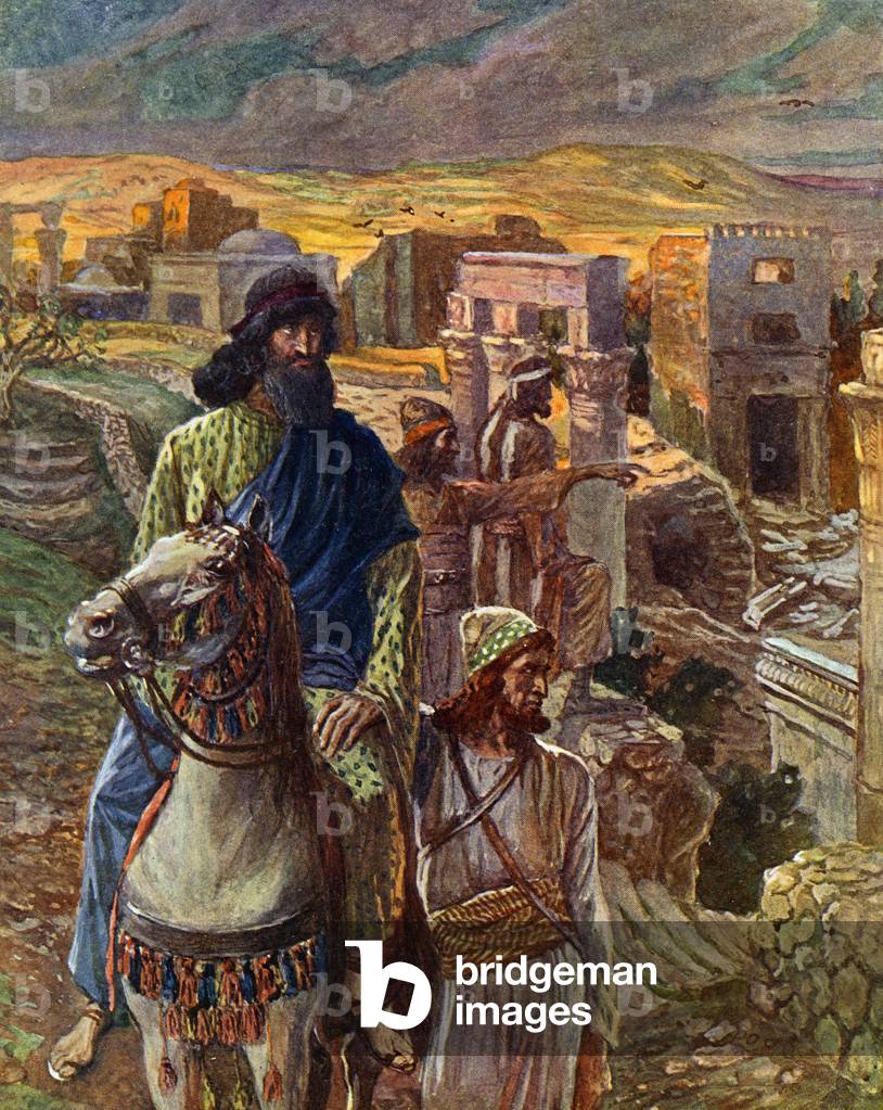 Nehemiah looks upon the ruins of Jerusalem - Bible