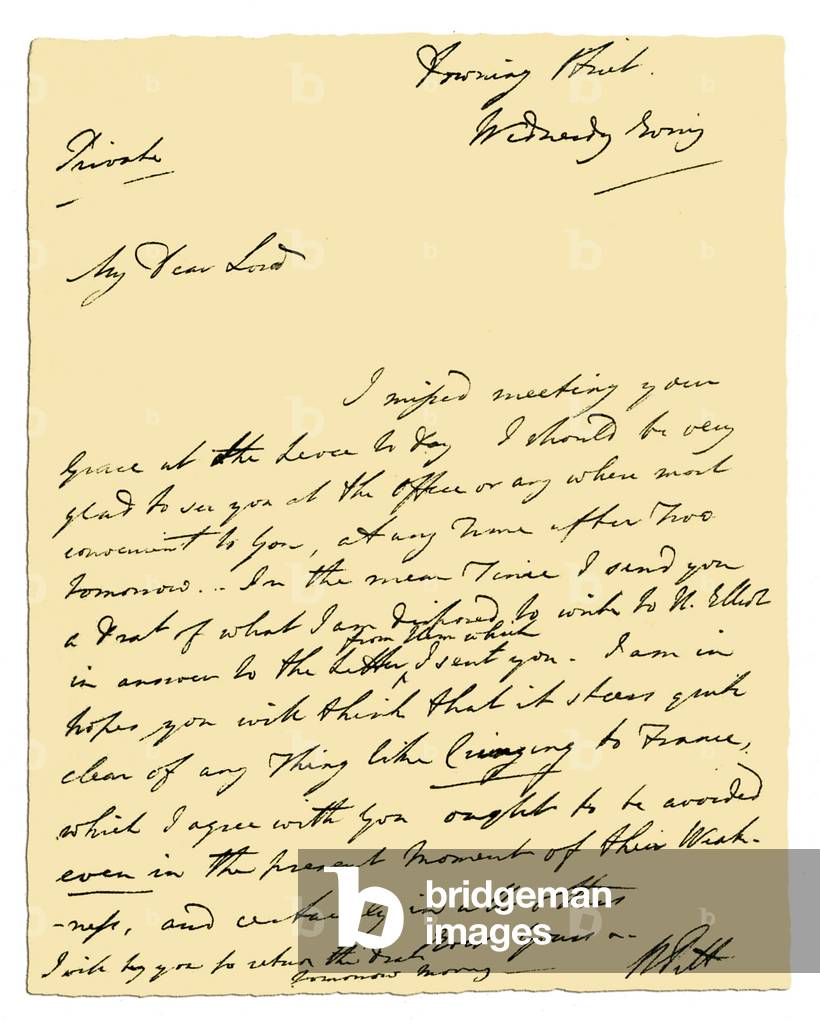 Autograph: William Pitt the Younger, 1790.