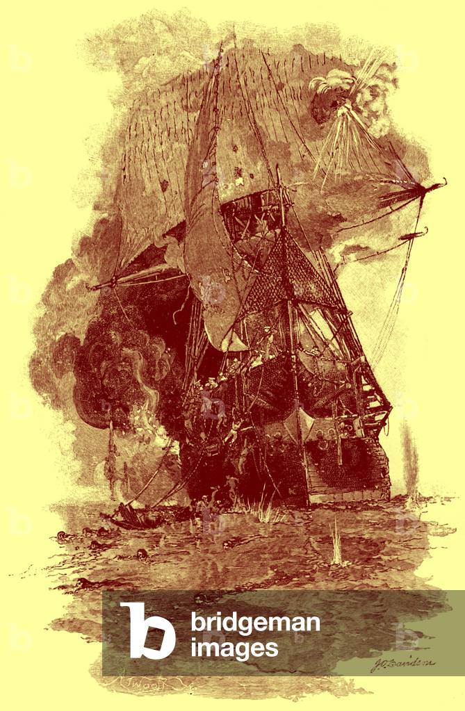 Abandoning of the USS Congress - American Civil War