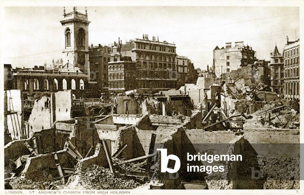 War damage in London: St Andrew 's Church