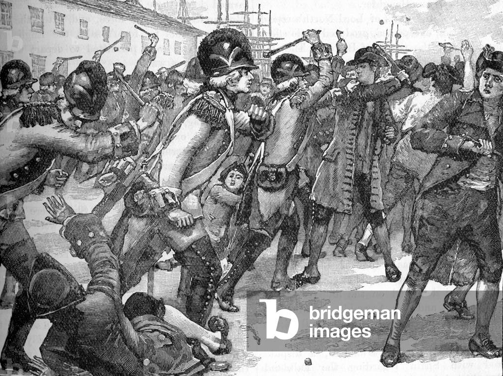Affray between soldiers and rope-makers, Boston