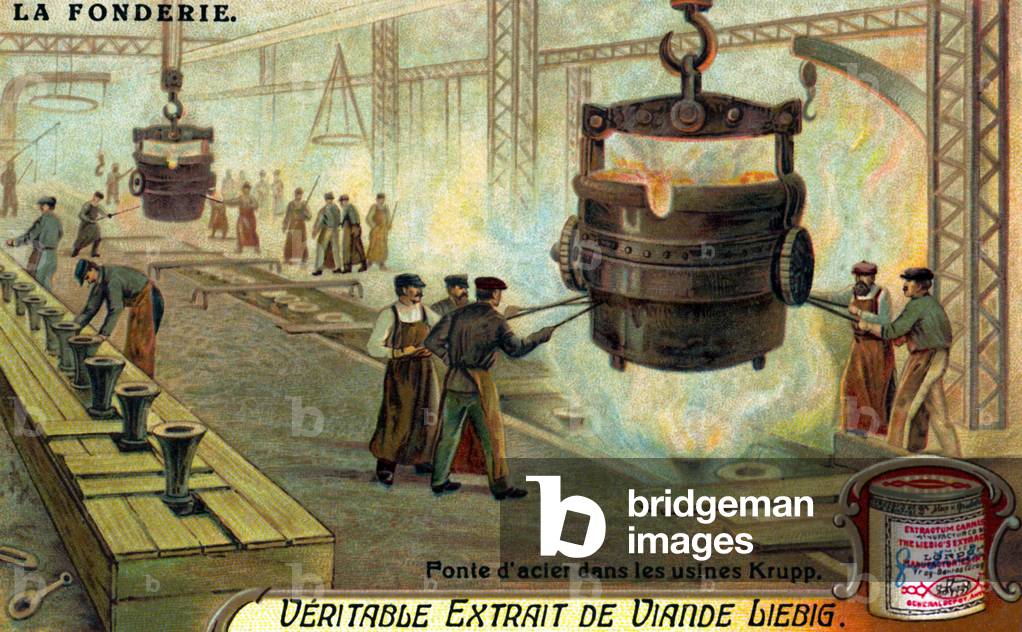 Metal casting: Cast steel in Krupp factory