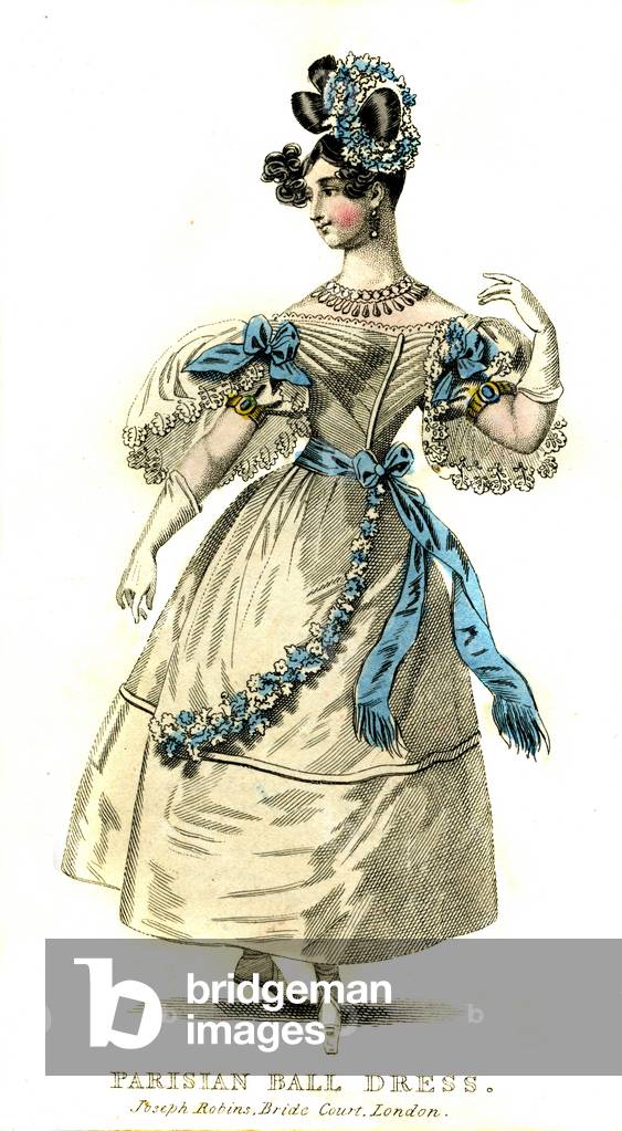 Parisian ball  dress from 1830 - French fashion
