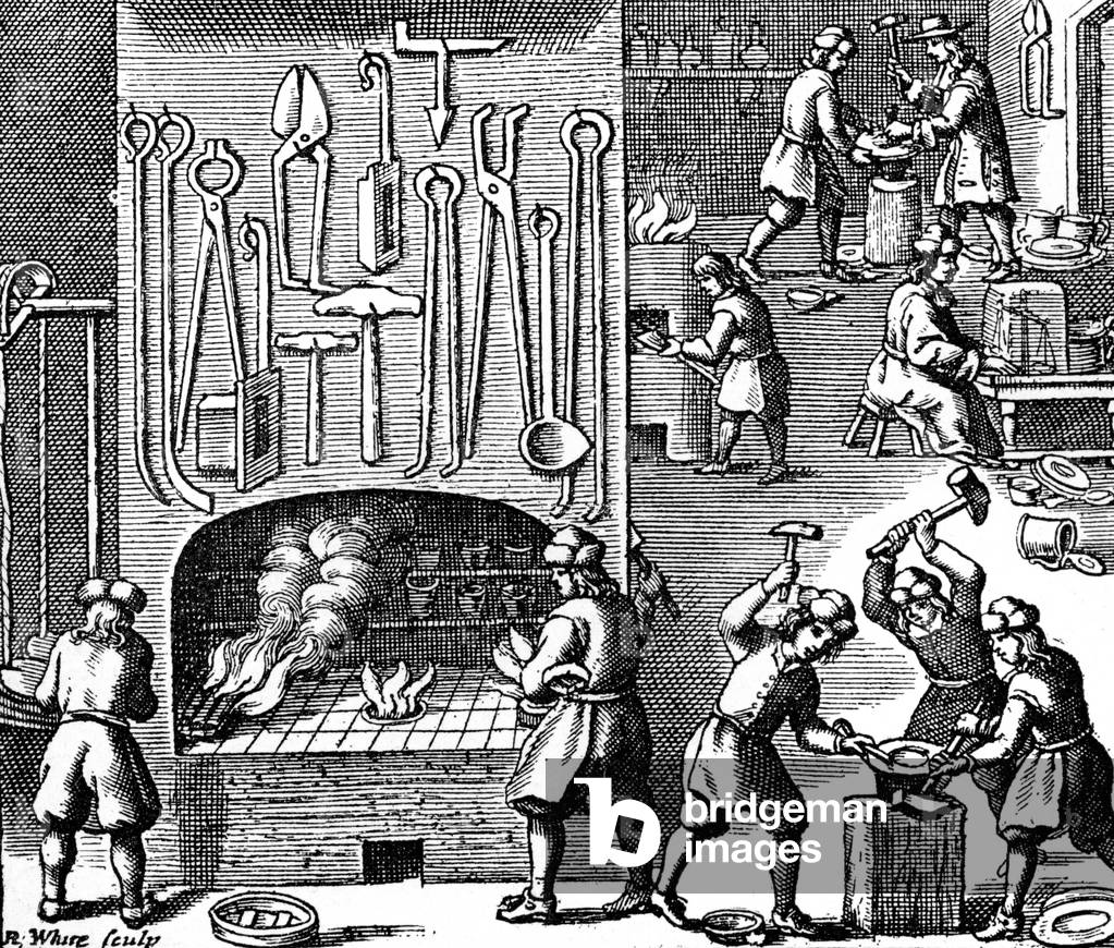 Emblems of the Silversmiths' Craft, 1710.