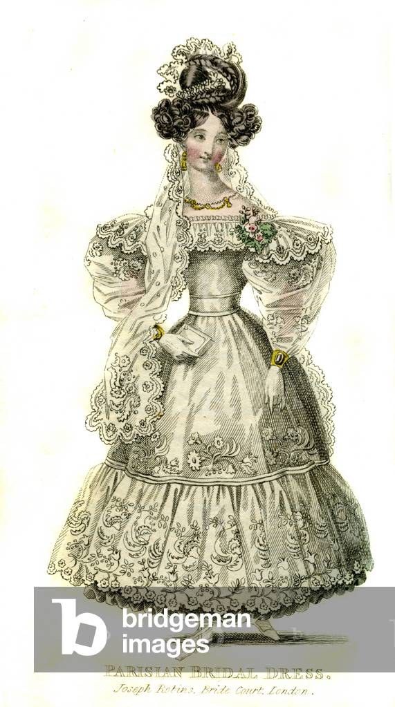 Parisian bridal  dress from 1830