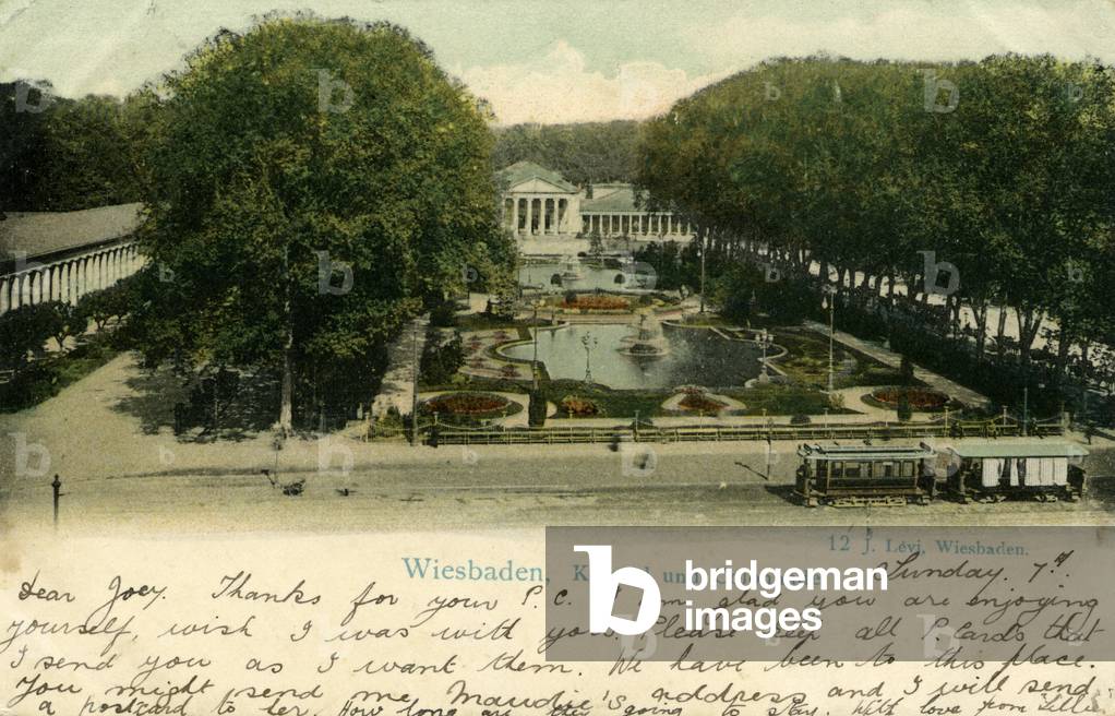 Wiesbaden postcard with message