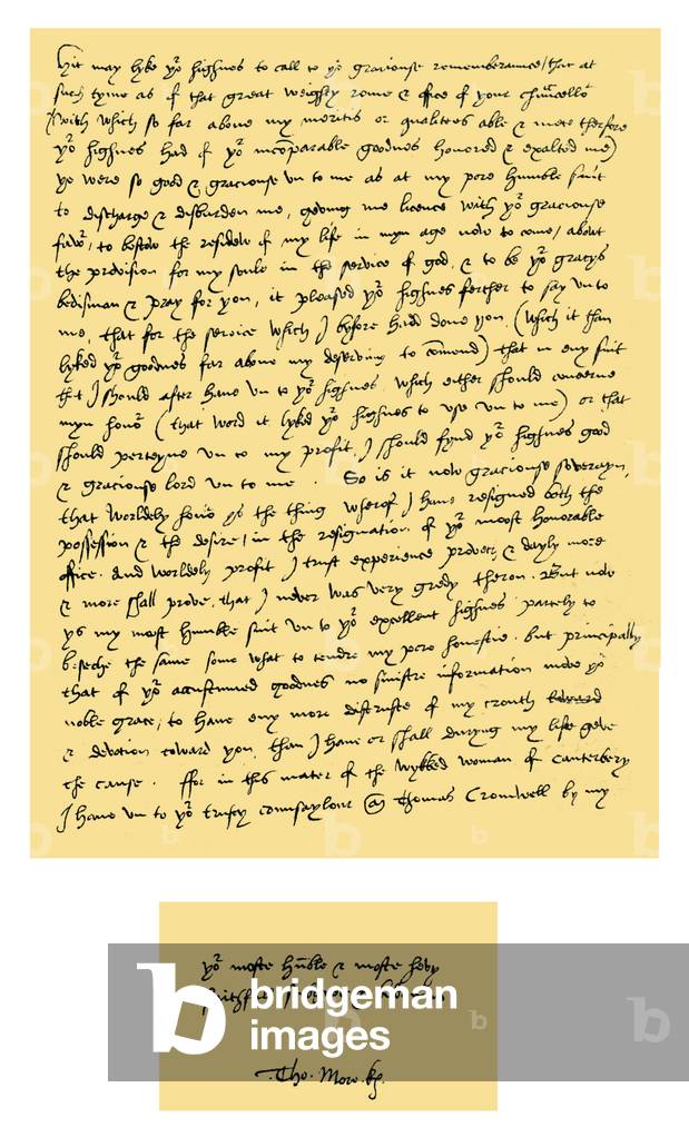 Autograph: Sir Thomas More, 1534.