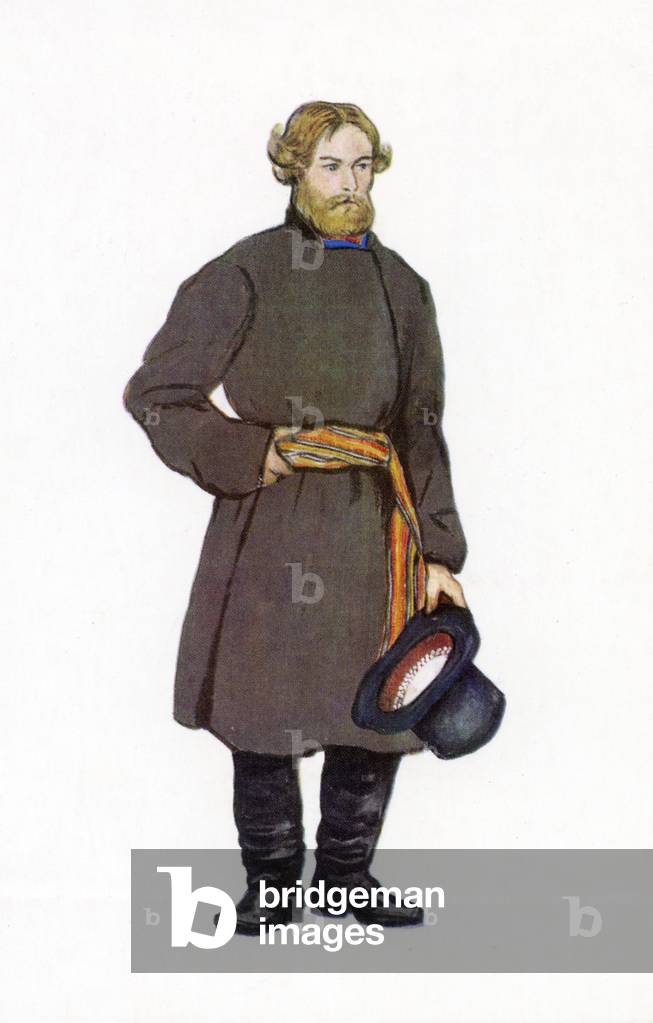 Russian traditional dress - illustration by N. Vinogradova