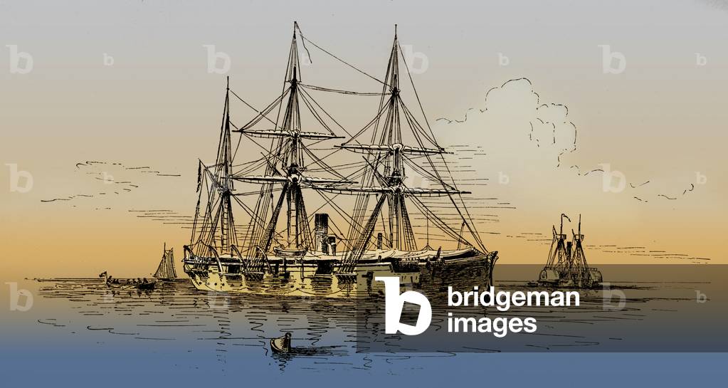 USS Monongahela after the Battle of Mobile Bay