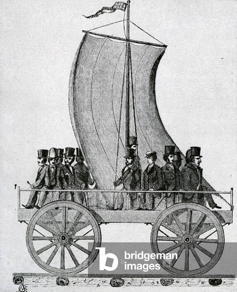 American railcoach with sail