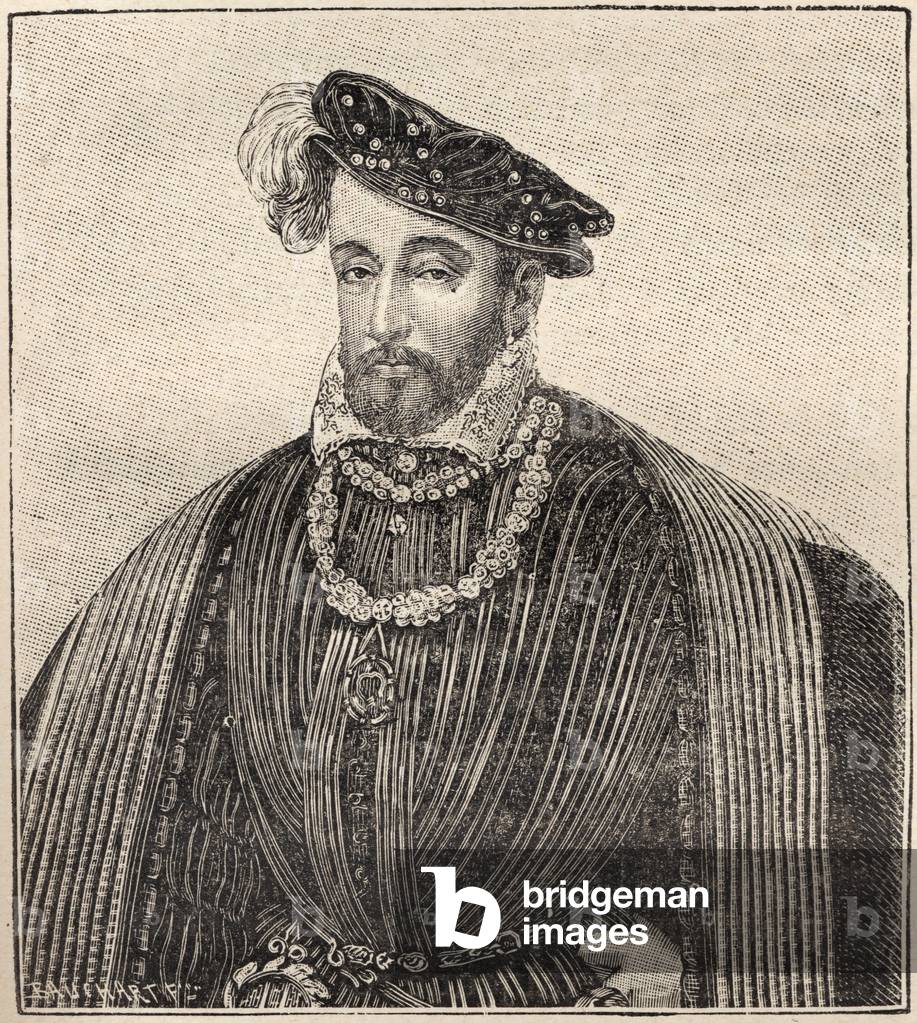 Portrait of the French King Henry II (engraving)