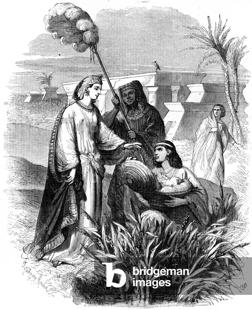 The infant Moses found in the bulrushes - Bible