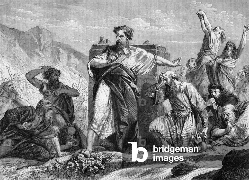 Moses destroying the golden calf - Bible