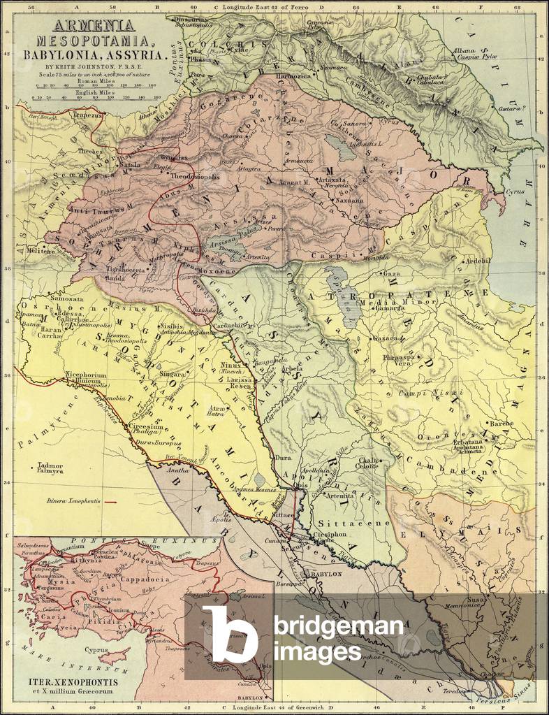 Map of Armenia, Mesopotamia, Babylonia and Assyria