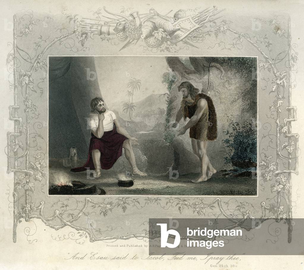 Esau begs Jacob for food - Bible