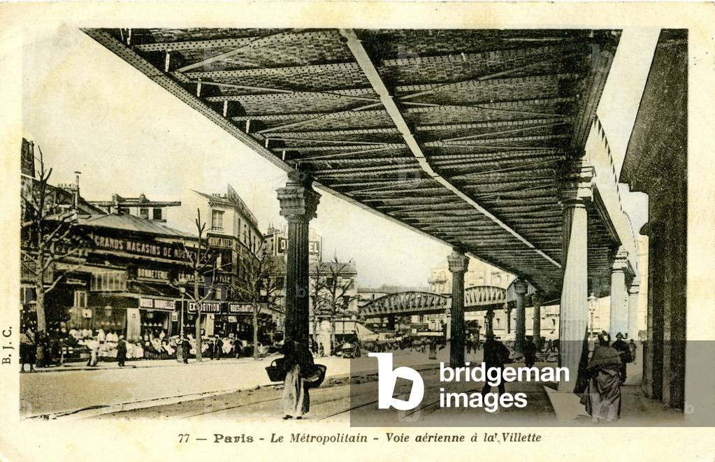 Paris Metro -  elevated railway at Vilette