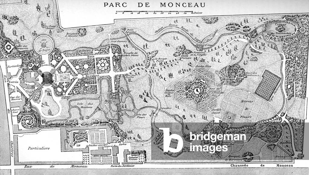 Map of the Parc de Monceau , Paris