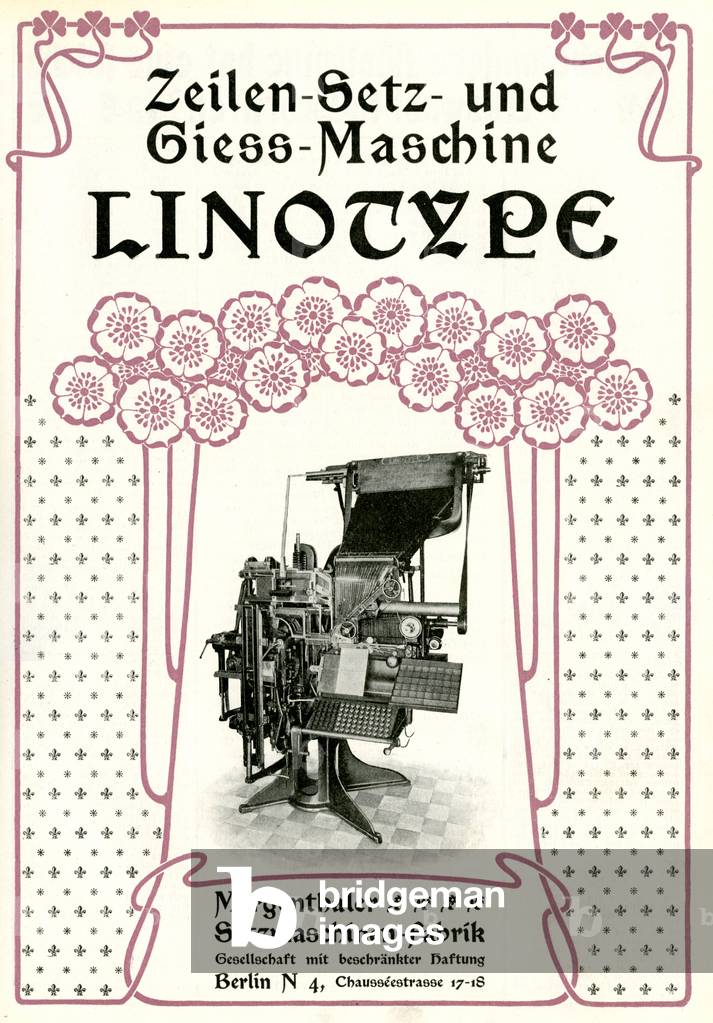 German advert for linotype machines