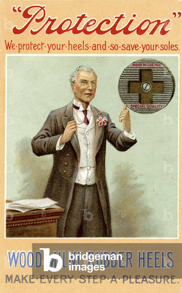 British advertisement for Wood Milne rubber heels