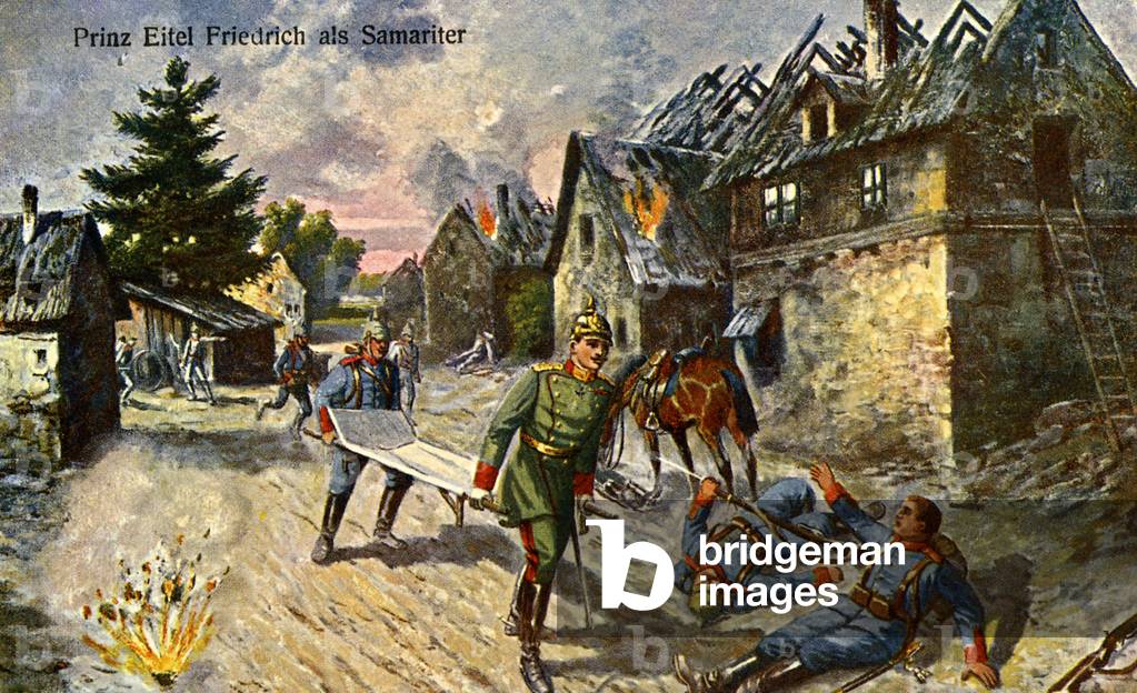 Prince Friederich as a strecher bearer