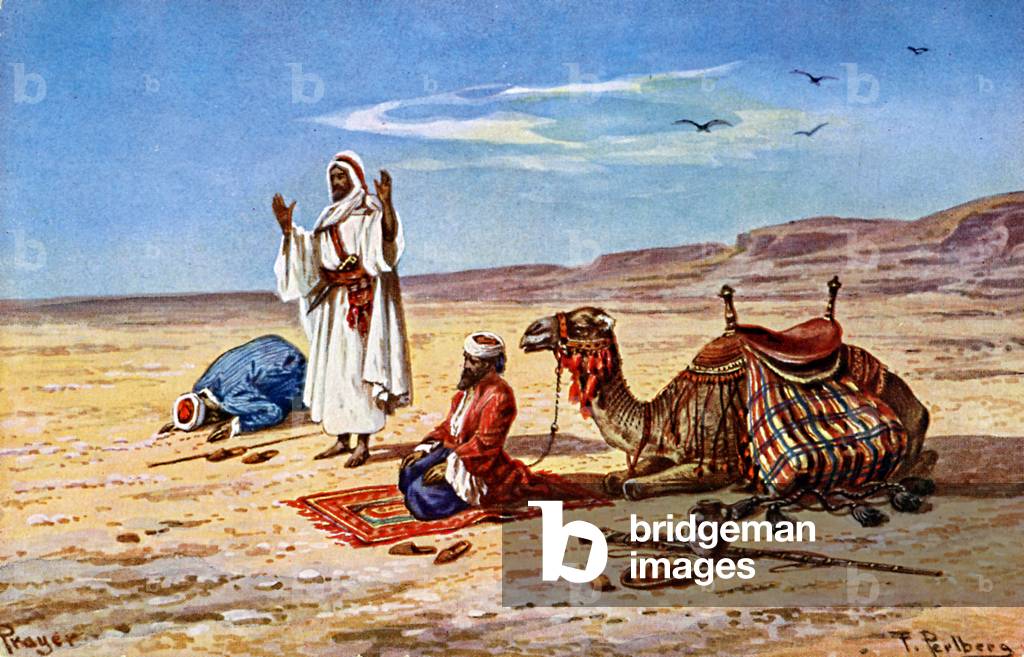 Moslem Arabs at prayer