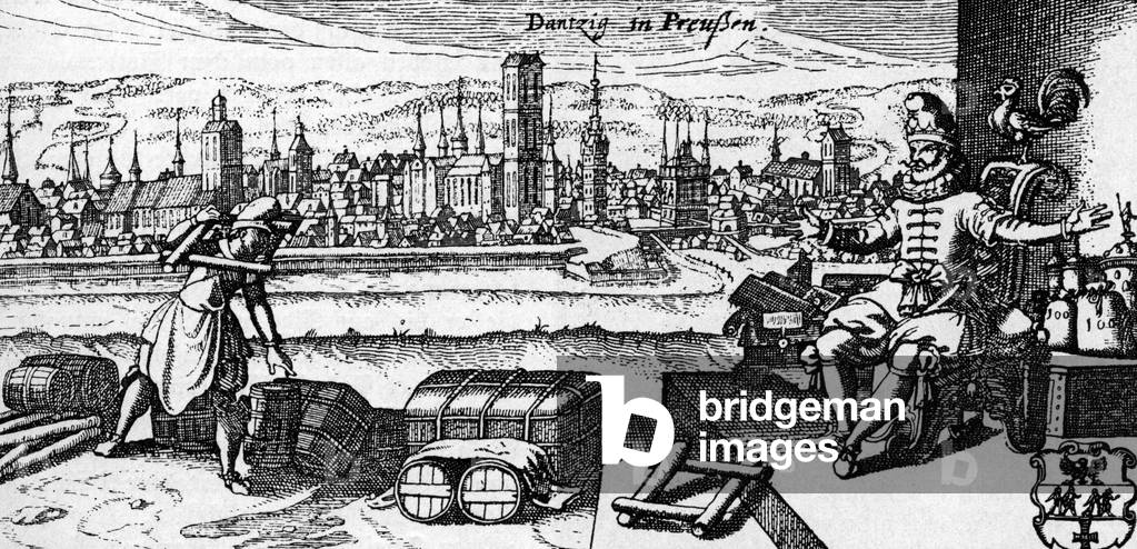 Danzig / Gdansk - view of the city, c. 1700 (engraving)