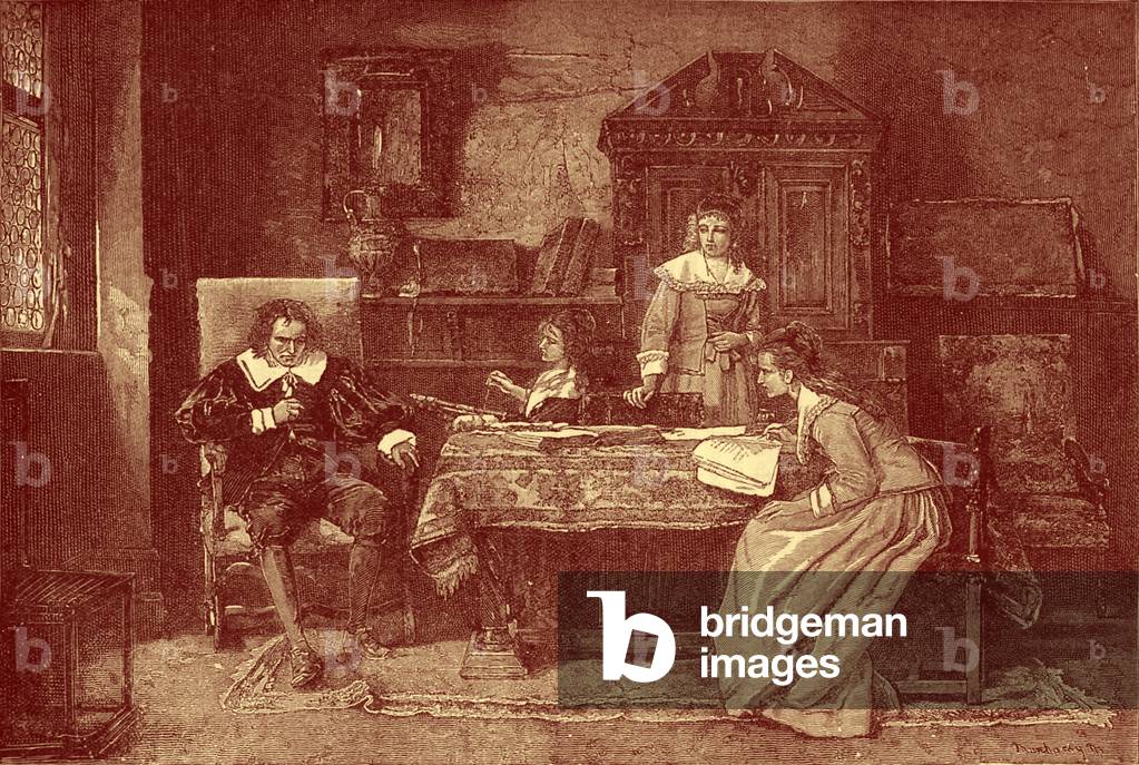 Milton dictating Paradise Lost to his daughters