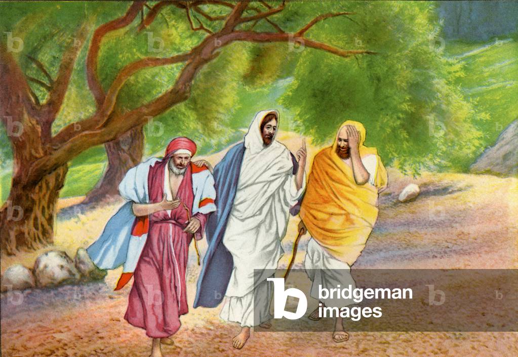 Jesus with two friends - Bible