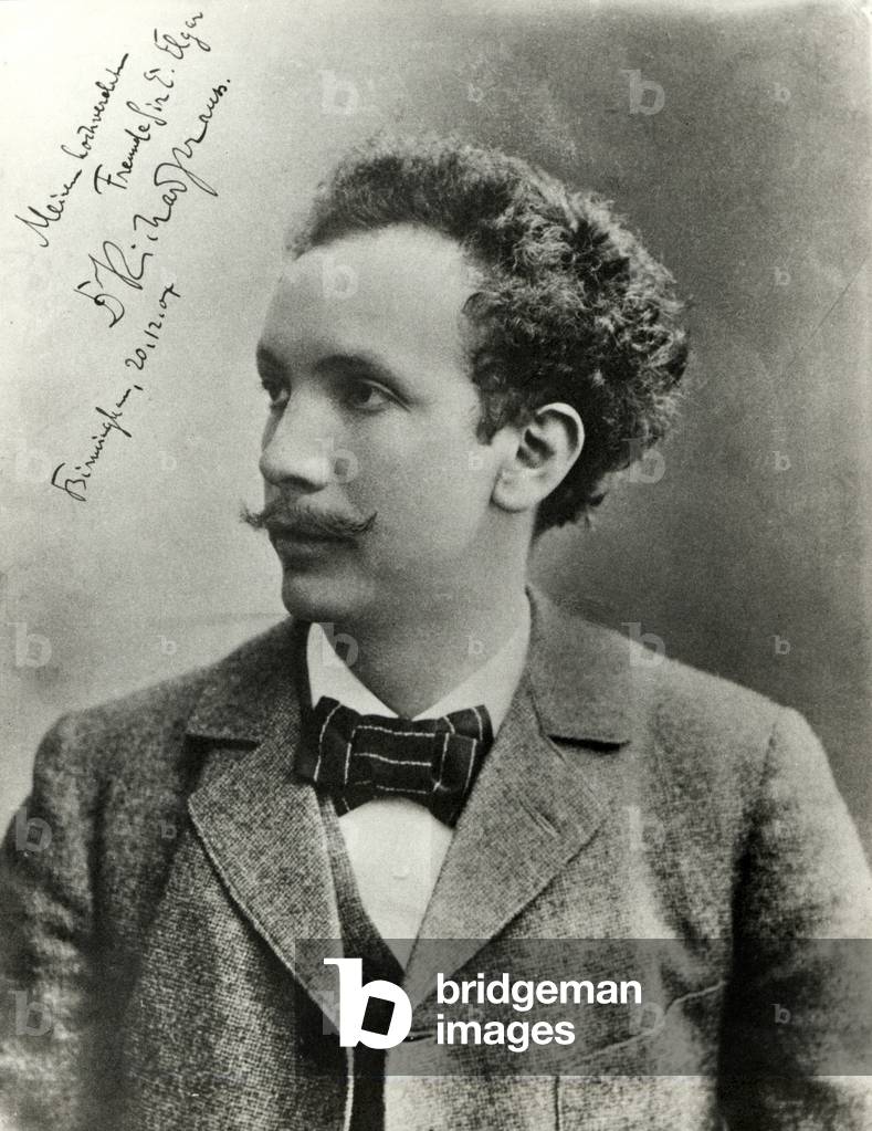 Richard Strauss -signed portrait  with dedication to Edward Elgar:  'My most highly esteemed friend, Sir E
