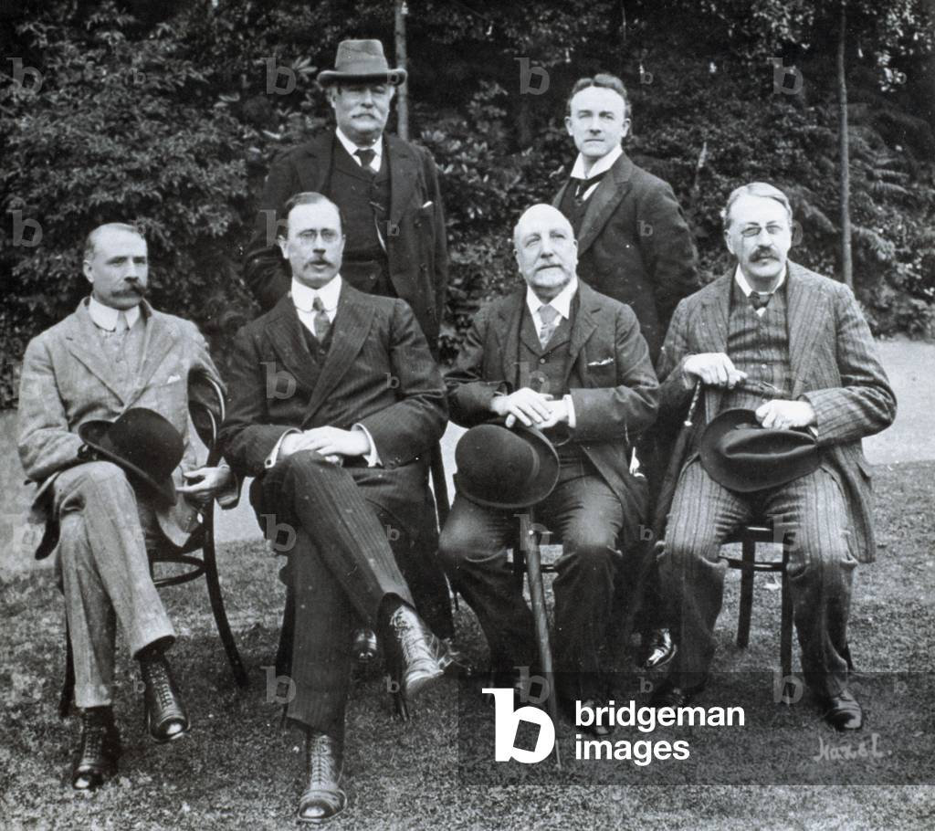 Edward Elgar at Bournemouth - July 1910, in group of British composers