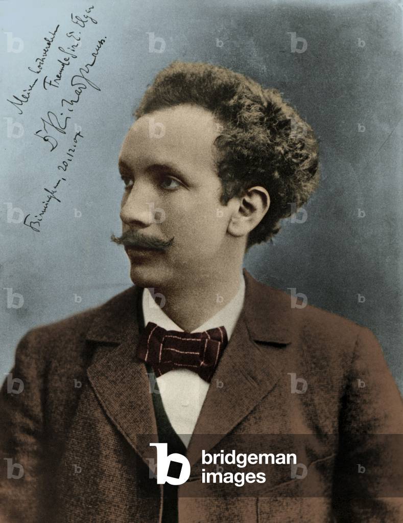 Richard Strauss -signed portrait  with dedication to Edward Elgar:  'My most highly esteemed friend, Sir E