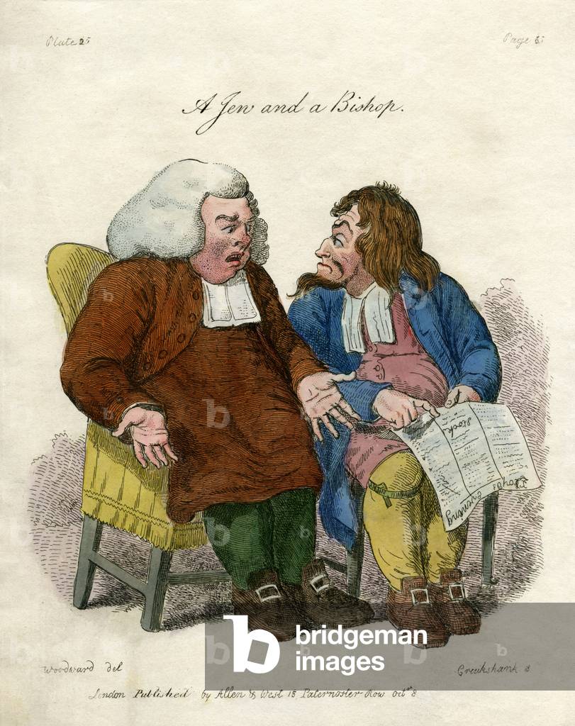 A Jew and a Bishop by Isaac Cruikshank (1756-1856), 1796, taken from Macklin's comedy, 'The Man of the World'
