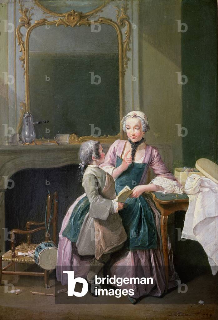 Immagine di Dipinto "La lezione di lettura", 1740 di Louis Aubert