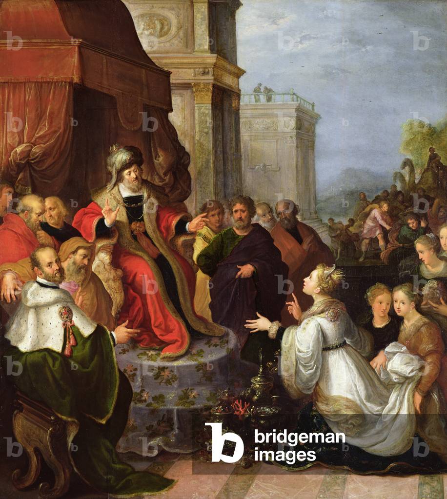 Solomon and the Queen of Sheba (oil on canvas)