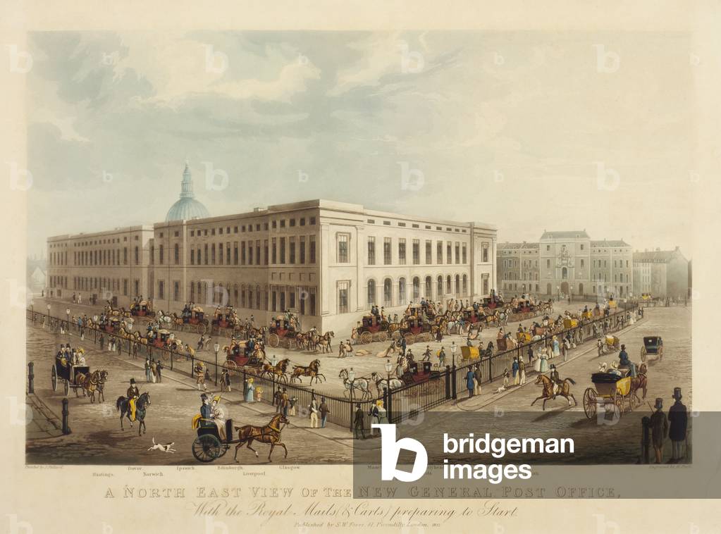 North East view of the New General Post Office, 1829 (engraving)