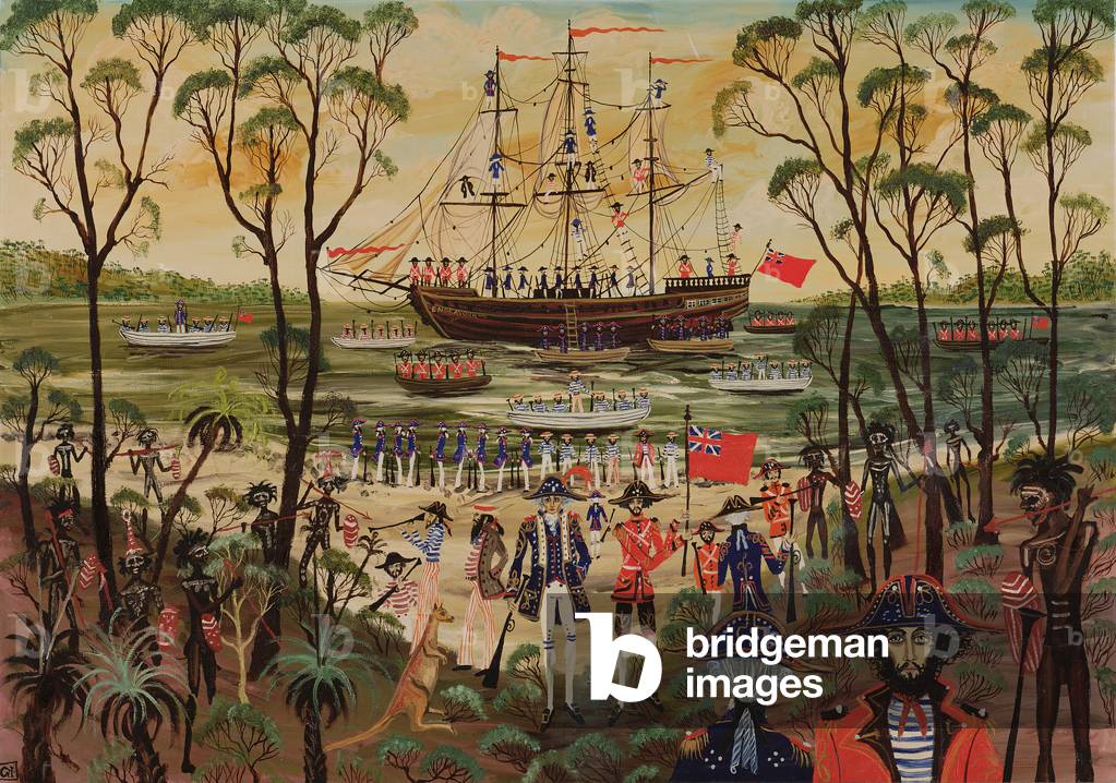Captain Cook's Arrival in Botany Bay (oil on canvas)