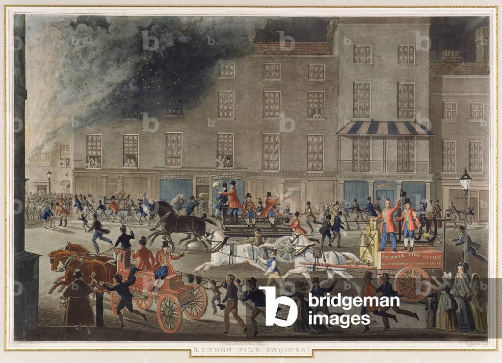 London Fire Engines, c.1830 (engraving)