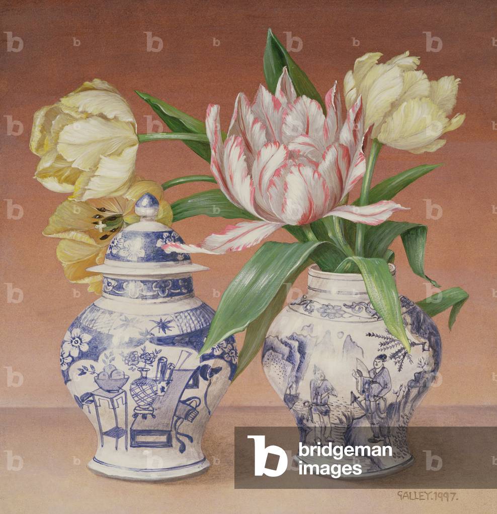 Tulpen in zwei Töpfen IV, 1997 (Öl auf Leinwand)