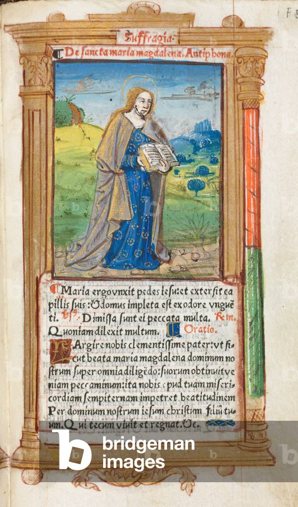 Gedrucktes Stundenbuch (Gebrauch von Rom): fol. 109r, Maria Magdalena, 1510 (112 Blätter auf Pergament, gebund