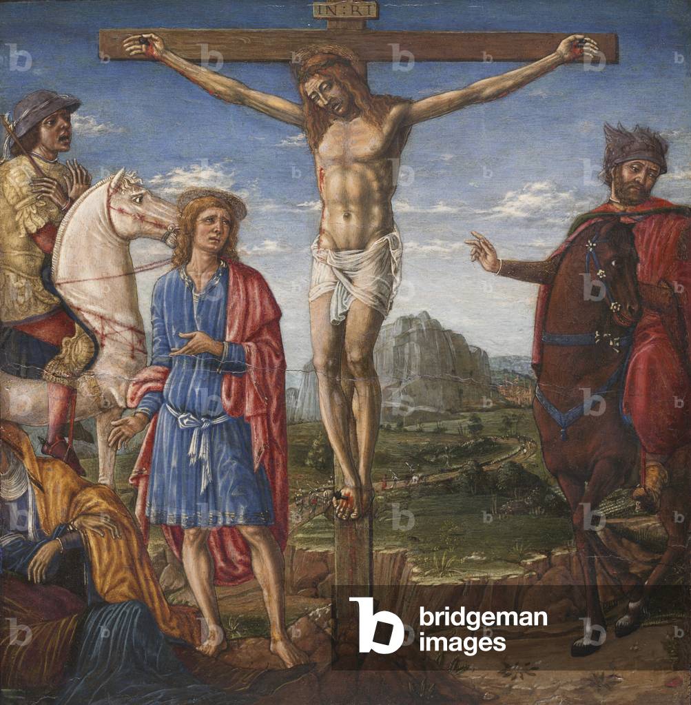 Die Kreuzigung, 1470er Jahre (Tempera und Öl mit Gold auf Holzplatte)