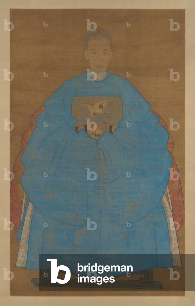 Portrait of an Old Lady (ink and colour on silk)