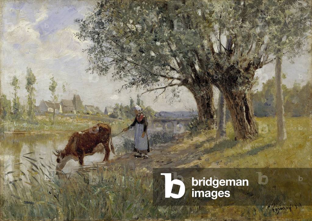 Countryside near Grez-su-Loing, 1889 (oil on canvas mounted on cardboard)