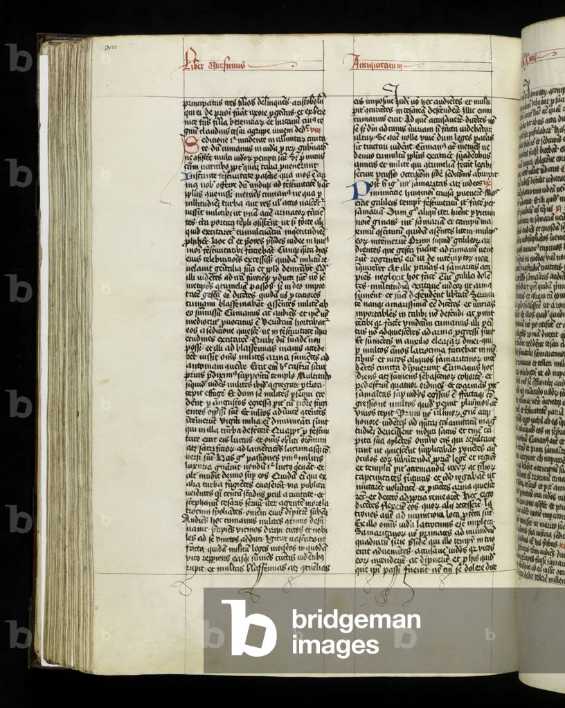 Page 300 from Book 20 of 'Antiquitates Iudaice' by Josephus Flavius, Tyniec, 1466 (ink on parchment)