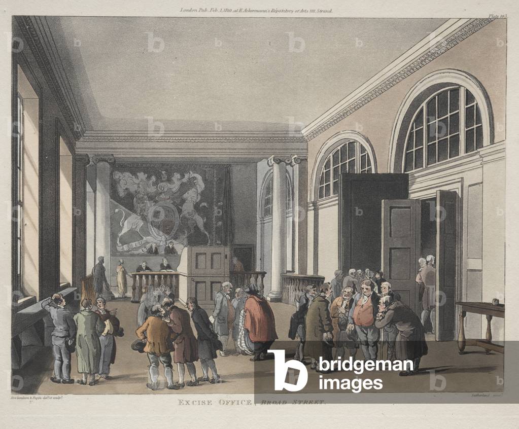 Ufficio delle accise, Broad Street, 1810 (acquaforte)