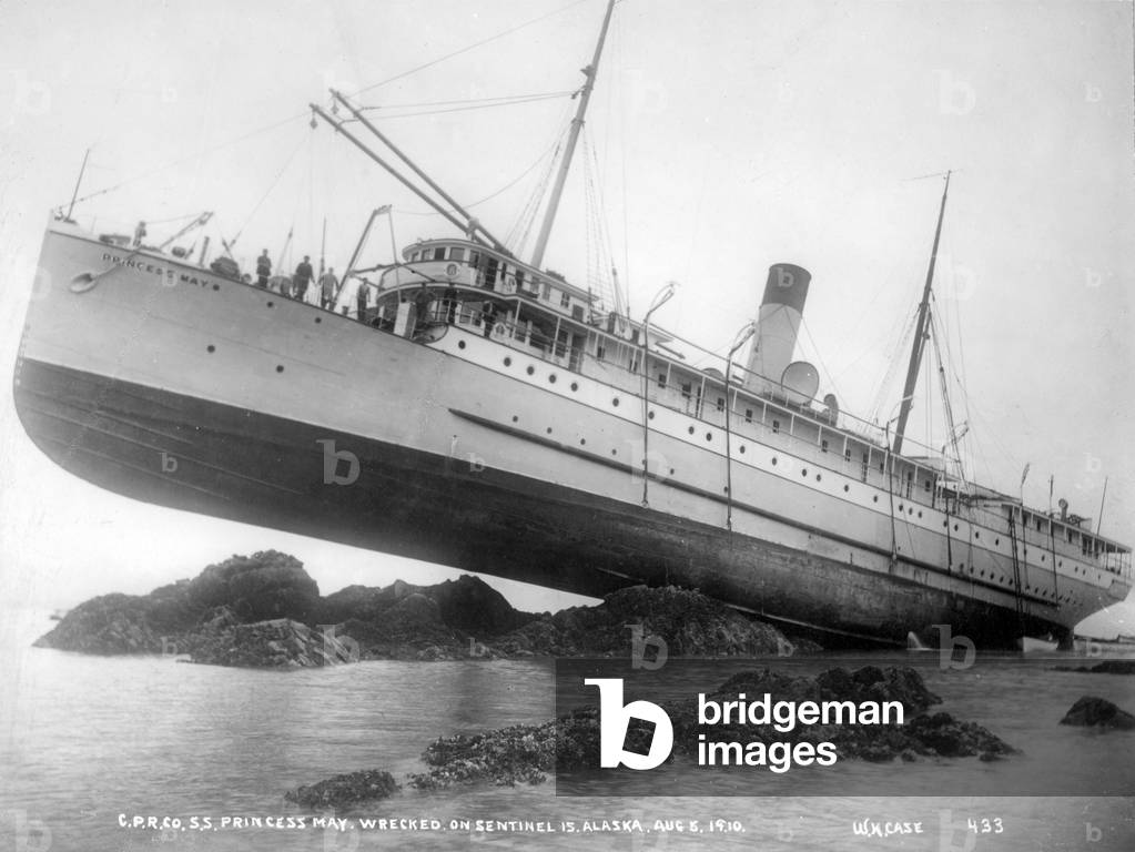 S.S. Princess May wrecked on Sentinel Island, Alaska, August 5, 1910  