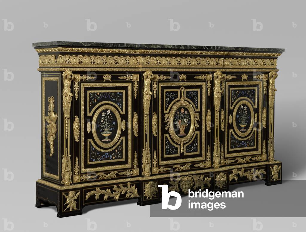 Three-door cabinet, c.1835-38 (gilded wood with bronze)