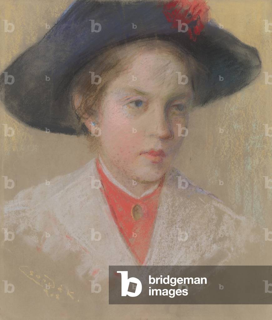 Portrait of the artist's daughter Palma, 1905 (pastel on card)