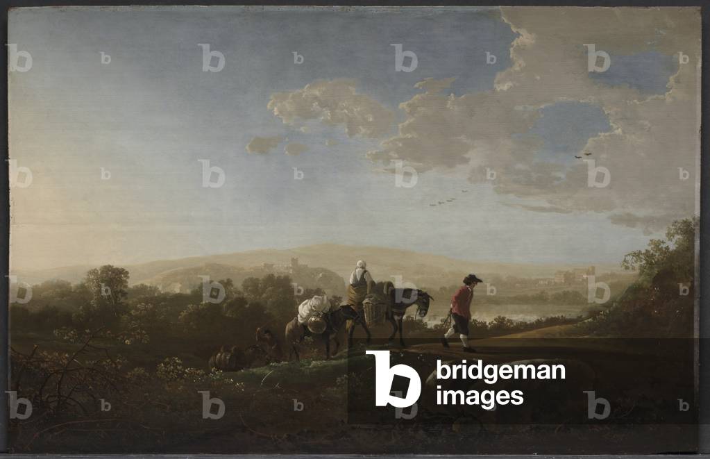 Immagine di Dipinto "Viaggiatori nella campagna collinare" 1650 di Aelbert Cuyp