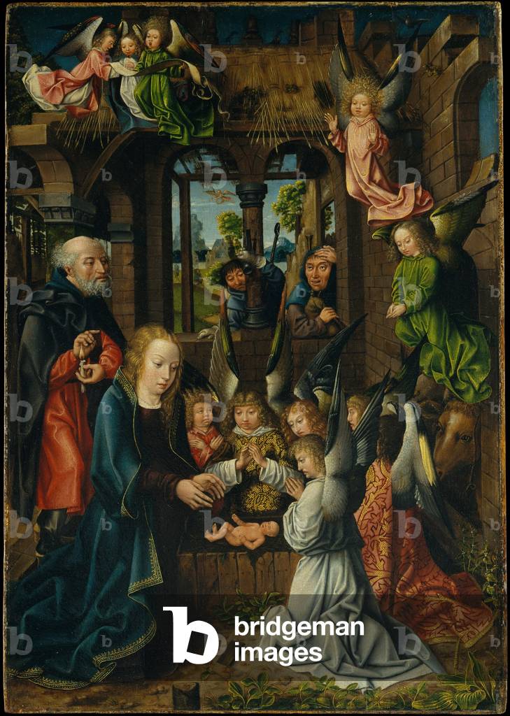 The Adoration of the Christ Child, c.1500 (oil on oak panel)