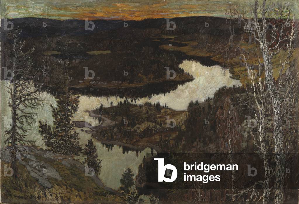 Autumn, Nordingra (Oil on paper on canvas mounted on masonite)